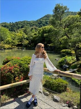 NA-KD EU32 Gathered Detail Long Sleeve Midi Dress